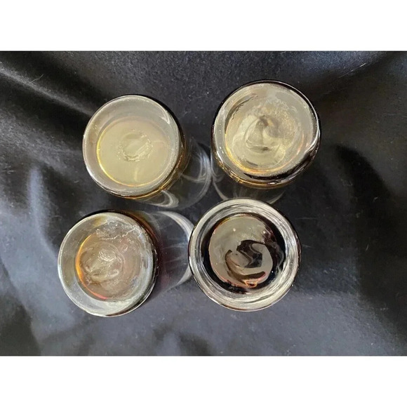 Lot of 4 Mexico Glass Tumblers Clear Amber Gold Purple Hand Made Glasses - Picture 4 of 15